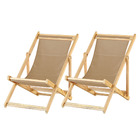 Kit 2 Espreguiçadeiras Preguiçosa Dobrável Sem Braço Madeira