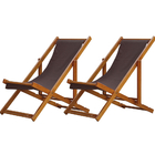 Kit 2 Espreguiçadeiras Preguiçosa Dobrável Sem Braço Mel Em M