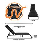 Kit 2 Espreguiçadeiras Reclinável Elegance Preta