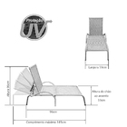 Kit 2 Espreguiçadeiras Reclinável Fibra Sintética  Alumínio P