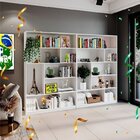 Kit 2 Estante Para Livros 180cmx240cm 4 Prateleiras Seattle Y