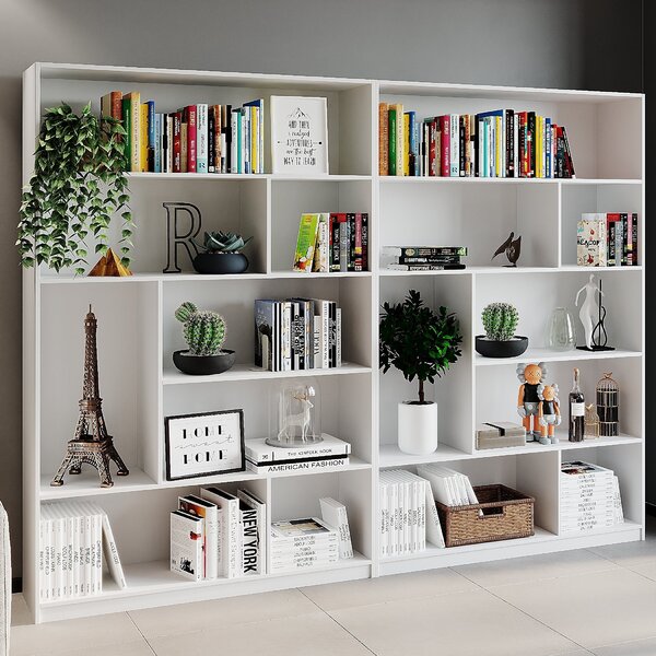 Kit 2 Estante Para Livros 180cmx240cm 4 Prateleiras Seattle Y