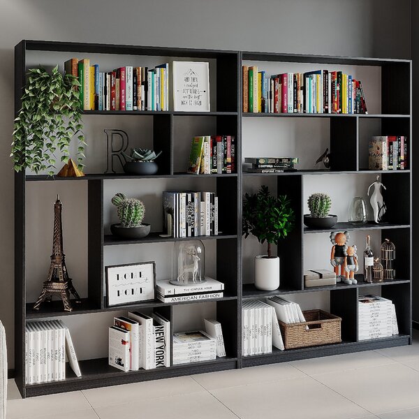 Kit 2 Estante Para Livros 180cmx240cm 4 Prateleiras Seattle Y