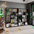 Kit 2 Estante Para Livros 180cmx240cm 4 Prateleiras Seattle Y