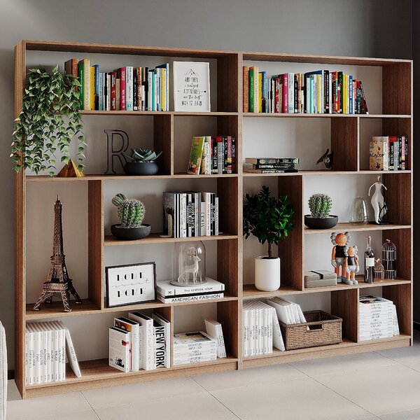 Kit 2 Estante Para Livros 180cmx240cm 4 Prateleiras Seattle Y