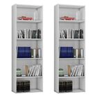 Kit 2 Estante Para Livros 4 Prateleiras Luiza Branco