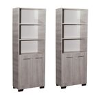 Kit 2 Estante Para Livros Livreiro Giovana Natural Com Porta