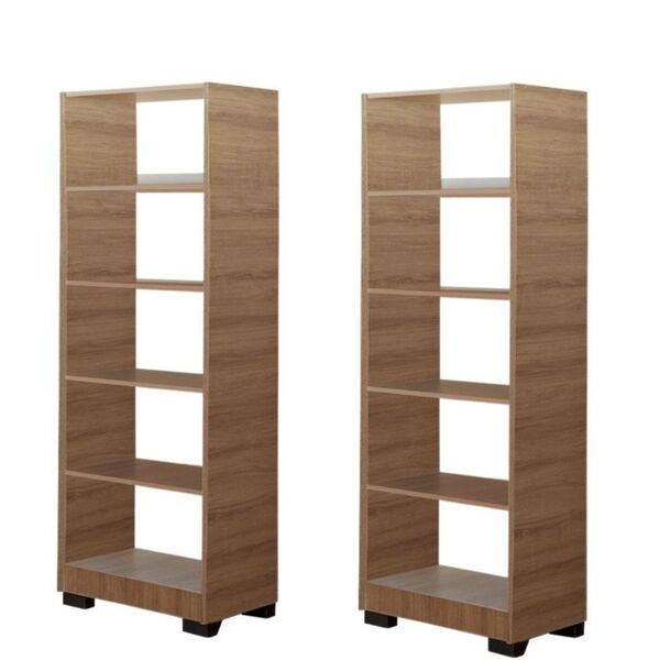 Kit 2 Estante Para Livros Onix Mel 4 Prateleira