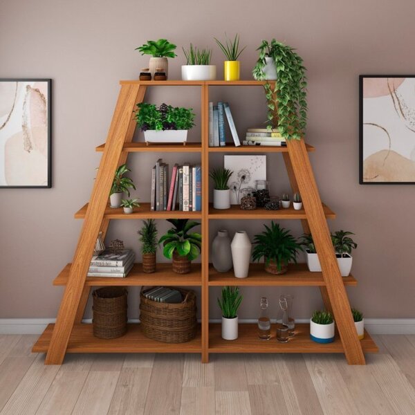 Kit 2 Estantes Escada Multiuso Para Livros 5 Prateleiras 134c