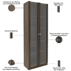 Kit 2 Estantes Escritório 2 Portas De Vidro 4 Prateleiras Can