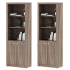 Kit 2 Estantes Escritório E Home Office 2 Portas 4 Prateleira