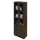 Kit 2 Estantes Escritório Office 2 Portas De Vidro 3 Gavetas