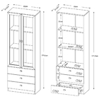 Kit 2 Estantes Escritório Office 2 Portas De Vidro 3 Gavetas