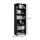 Kit 2 Estantes Livreiro 6 Prateleiras Office Preto - Móveis L