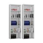 Kit 2 Estantes Livreiro Multiuso 4 Prateleiras Luiza Branco -