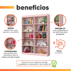Kit 2 Estantes Livreiro Office Multiuso 8 Prateleiras Rose J&a