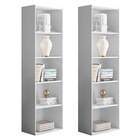 Kit 2 Estantes Livreiro Organizador Multiuso Luiza 5 Nichos B