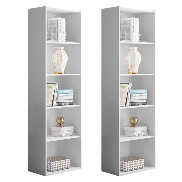 Kit 2 Estantes Livreiro Organizador Multiuso Luiza 5 Nichos B