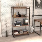 Kit 2 Estantes Livreiro Prisma Estilo Industrial 80cm 4 Prate