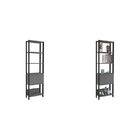 Kit 2 Estantes Multiuso Alta 4 Prateleiras 1 Porta 166cmx126c