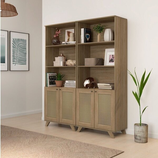 Kit 2 Estantes Multiuso Para Livros E Decoração Palinha 140cm