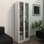 Kit 2 Estantes Para Escritório 2 Portas De Vidro 4 Prateleira