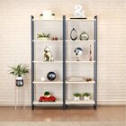 Kit 2 Estantes Para Livros Altas Industrial Aço 5 Prateleiras