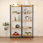 Kit 2 Estantes Para Livros Altas Industrial Aço 5 Prateleiras