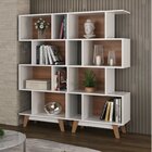 Kit 2 Estantes Para Livros Caracas 4 Nichos Branco/nogal