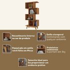 Kit 2 Estantes Para Livros Caracas 4 Nichos Nogal