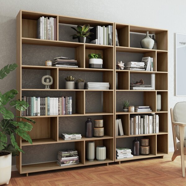 Kit 2 Estantes Para Livros Euforia Yescasa Lamina Mel Em Mdp