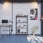 Kit 2 Estantes Para Livros Médias Industrial Aço 4 Prateleira