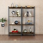 Kit 2 Estantes Para Livros Médias Industrial Aço 4 Prateleira