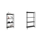 Kit 2 Estantes Para Livros Médias Industrial Aço 4 Prateleira