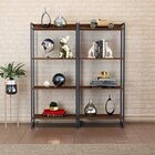 Kit 2 Estantes Para Livros Médias Industrial Aço 4 Prateleira