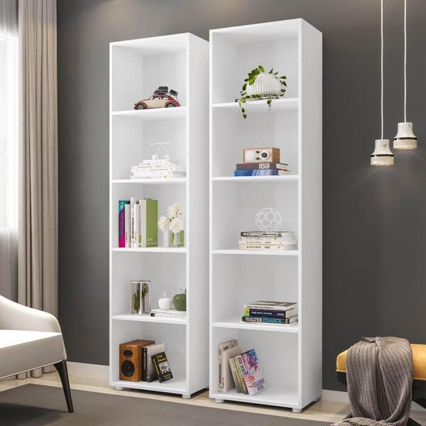 Kit 2 Estantes Texas 45 Cm Com 10 Nichos Branco