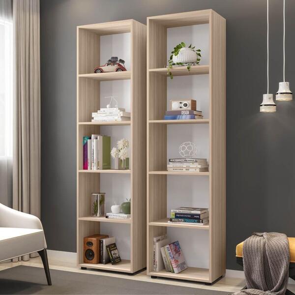 Kit 2 Estantes Texas 45 Cm Com 10 Nichos Montana Marrom