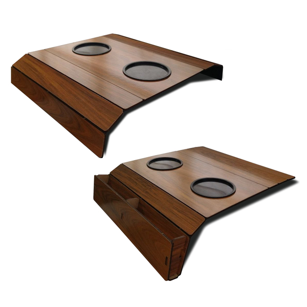 Kit 2 Esteira Bandeja Para Braço De Sofá Suporte Porta Copo E