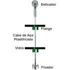 Kit - 2 Esticador / 2 Fixador / 2 Flange / 5m Cabo Aço Para P