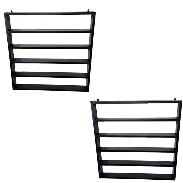 Kit 2 Expositor De Esmalte Com 4 Partição 60x60 Mdf Preto