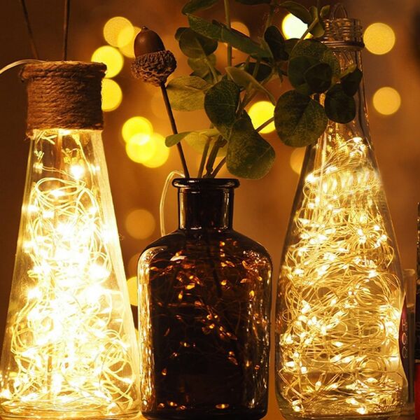 Kit 2 Fio De Fada Cobre Cordão Luz Branco Quente 100 Leds