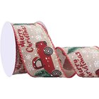 Kit 2 Fita Aramada Natal Enfeite Carro Pinhas 6,3cm X 914cm