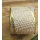 Kit 2 Fita Aramada Natal Gliter Dourado Metal 6,3cm X 914cm