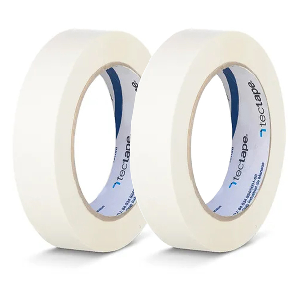 Kit 2 Fita Crepe Uso Geral Pintura 24mmx50m Bege Tectape