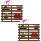 Kit 2 Floreiras Jardim Vertical 100 X 80 Cm Madeira Maciça