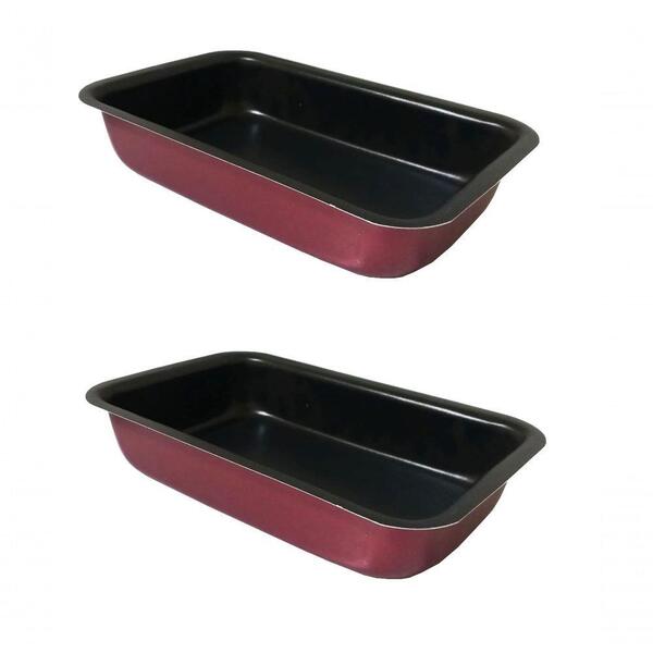 Kit 2 Formas Assadeiras De Cuca Retangular Antiaderente