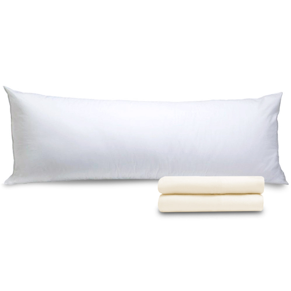 Kit 2 Fronhas De Travesseiro De Corpo Percal 180 Fios 130x40c