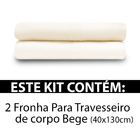 Kit 2 Fronhas De Travesseiro De Corpo Percal 180 Fios 130x40c