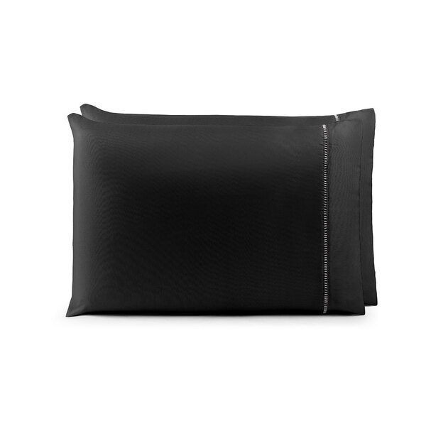 Kit 2 Fronhas Laura Percal 200 Fios 70x50cm Sem Aba Preto