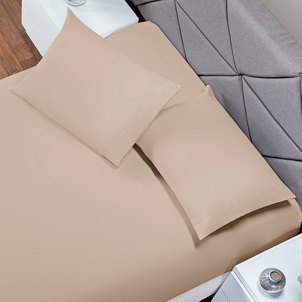 Kit 2 Fronhas Lisa 180 Fios 70cm X 50cm Cores Sortidas Cáqui